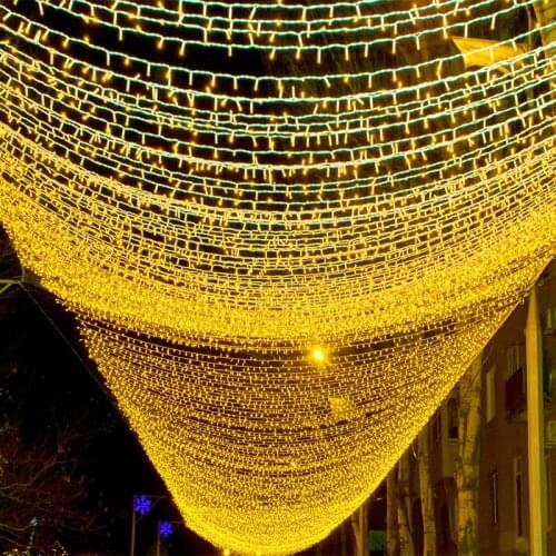 LED Icicle String Lights Street Garlands Christmas Decorations for Home Navidad Lights Outdoor 2022 New Year Patio Garden Decor