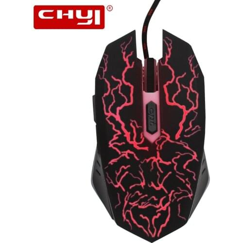 CHYI Colorful LED Wired Mice 1600 DPI USB Light Optical Computer Gaming Wired Mouse For LOL Overwatch PC Gamer Laptop