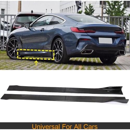 Universal Car Side Skirts Extension Lip for BMW M5 M6 for Benz W204 W205 for Audi A3 A4 A5 A6 for VW Cars 2000-2021 Carbon Fiber