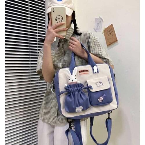 Tote School Top Backpack Womens Simple Korean Students Backpacks For Girls Casual Female Bags Design Large Capacity Schoolbag