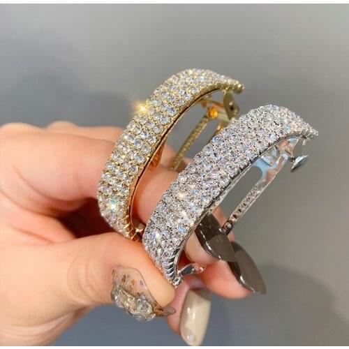 Girls Crystal Hair Clips Rhinestones Ponytail Holder Hair Claw Hair Accessories Women Ball Head Headwear Spring Hairpin