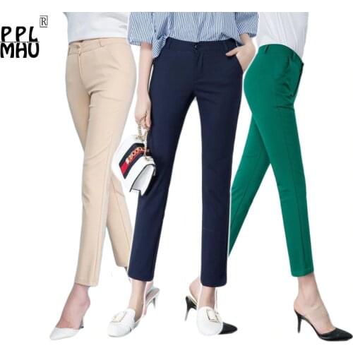 Womens Casual Candy Pencil Pants 2019 New arrival 95% Cotton Elastic Slim Skinny Pants Femal Womens Stretch Pencil Trousers