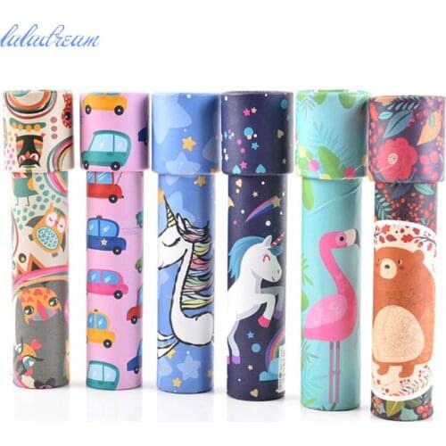 1 pcs Cartoon Animals 3D Kaleidoscope Paper Card Kaleidoscope Colorful World Toys Interactive Toys Kids Gifts