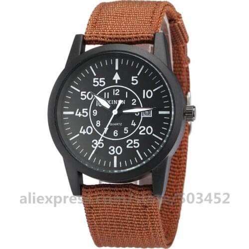 100pcs/lot XINEW Leisure Watches Men Sport Nylon Belt Reloj Hombre Factory Price Watch Cool Fashion Men Wristwatch