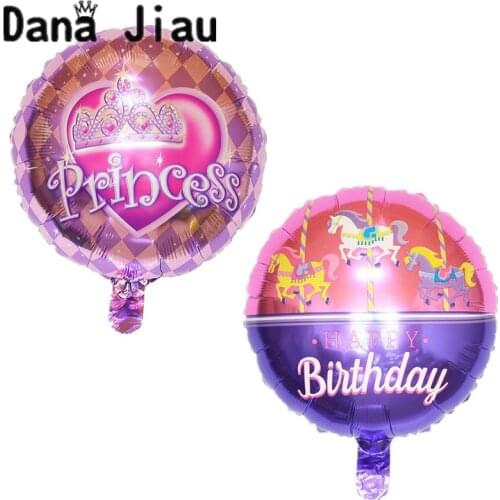 18inch girl princess birthday party foil balloon wed decors Pink carousel decoration 20 years old make up diamonds ball supply