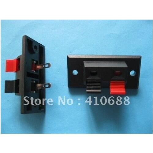 200 Pcs 44.8mmx21mm 2pin Red and Black Push Type Speaker Terminal Board Connector
