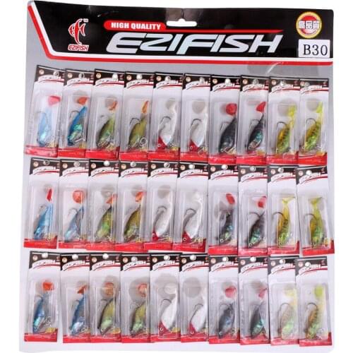 30pcs Soft Fishing Lures Bait Set Freshwater/ Saltwater Trout Bass Salmon Swim Shad Lure Crankbaits Crank Worms Bait