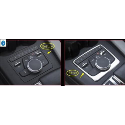 Yimaautotrims Auto Accessory Central Control Multimedia Button Cover Trim For Audi A4 B9 A5 Avant Allroad Quattro 2016 - 2020