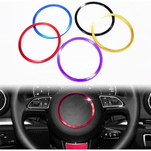 Car Steering Wheel Cover Decoration Ring Sticker Blue/Red/Black/Gold/Purple For Audi A3 A4 B8 B6 A6 A7 A8 C6 Q3 Q5 Q7 A5 C7 TT