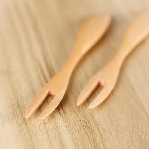 Wooden Dessert Fork Fruit Fork Moon Cake Dessert Fork Home Fruit Sign Tableware Supplies