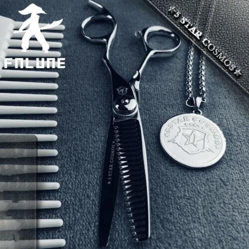 FnLune ATS-34 6.0 Inch Send Hair 25-30% Professional Hair Salon Scissors Barber Accessories Hair Thinning Hairdressing Scissors