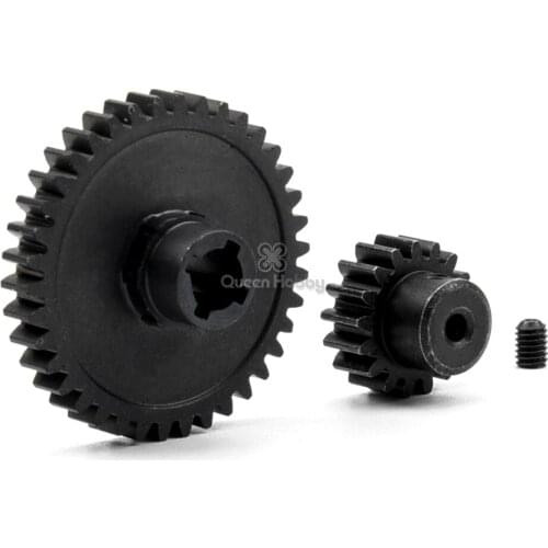 Alloy Diff Main Gear 38T + Motor Gear 17T for RC 1/18 WLtoys A949 A959 A949 A959 A969 A979 RC Car Off-road Vehicle Upgrade Parts