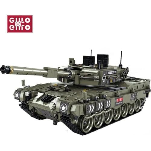 Gulo Gulo 1747pcs Military Tank Model Kits Building Blocks Leopard 2 Main Battle Tanks Bricks Set Models Kids Toys Children Gift