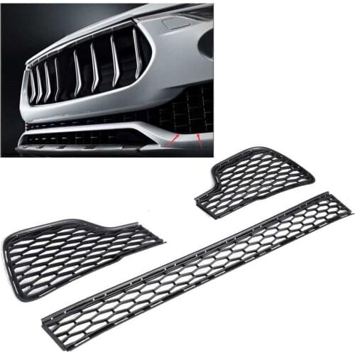 3Pcs Front Bumper Lower Grill Set Grille Guard Fit for Maserati Ghibli 2014-2017