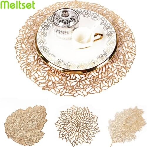 Creative Cup Coaster Hollow PVC Non-slip Placemat Coaster Heat Insulation Tea Waterproof Dining Table Mat