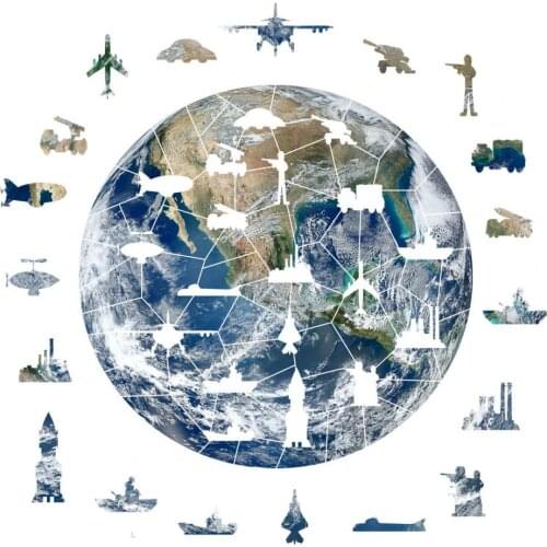 Creative Irregular Aircraft Yacht 3D Earth Jigsaw Puzzle Kids Educational Toy