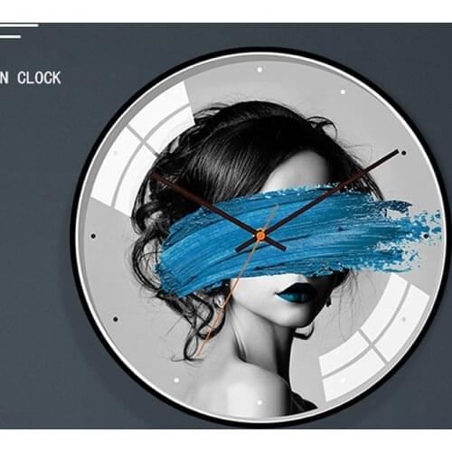 Personality modern abstract character art girl wall clock Creative artist office home decoration wall clocks