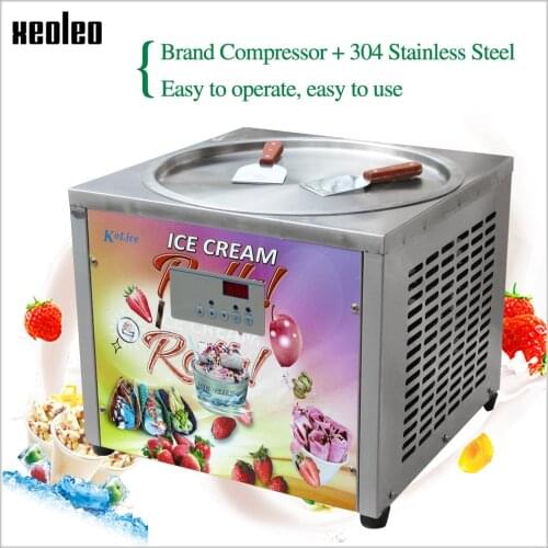 XEOLEO Ice Fry machine Roll Ice cream machine Roll Ice machine 45cm round Pot single gel pan fry ice cream roll maker 800W
