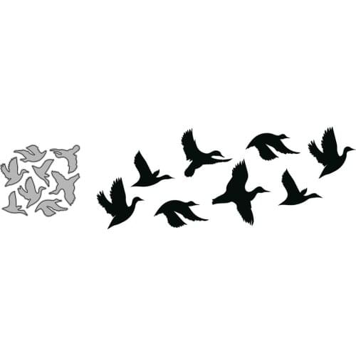Wild Goose Bird Silhouette Set Metal Craft Cutting Dies Scrapbooking Die Cut Stencils Embossing For Paper Crads Making 2021 New