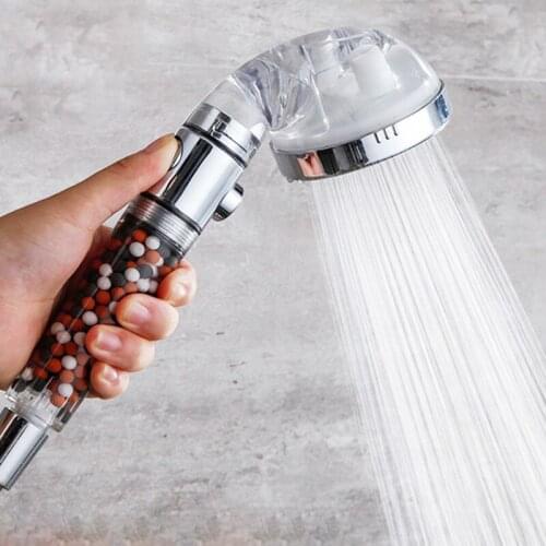 Filter Showerhead With Handheld For Bathroom Accessories Pressurize Negative Ion Filter Shower Head Hose Holder Set Nozzle