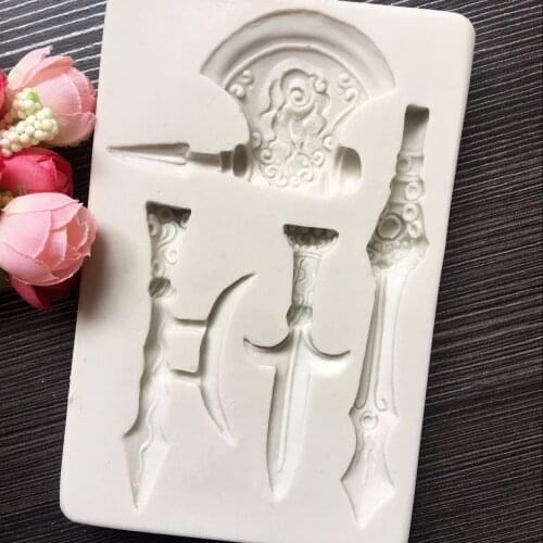 New 3d Ancient Weapon Shape Fondant Cake Decorating Tools Mold Soap Mold Chocolate Candy Tools Baking Tools