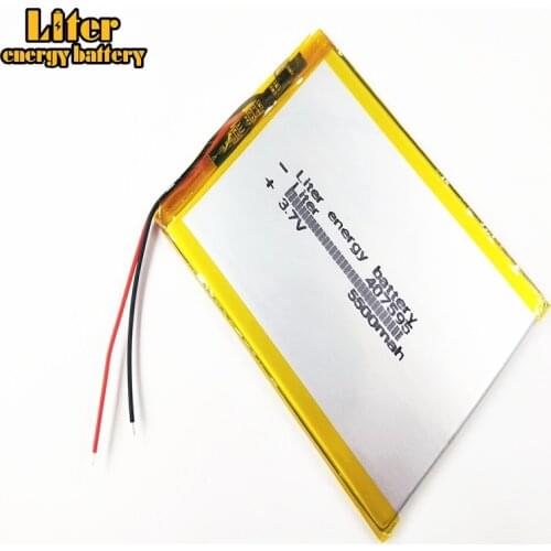 Free shipping polymer lithium battery 7,8,9 inch tablet PC ICOO 3.7V lithiumion 'With High Quality 407595 5500MAH tablet battery