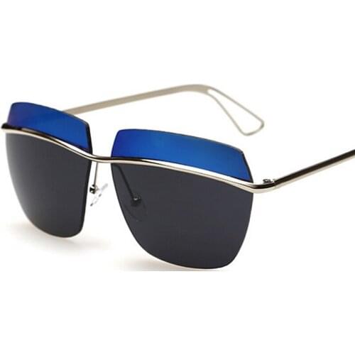 Ms fashion in Europe and the double color polarized sunglasses high quality metal sun glasses