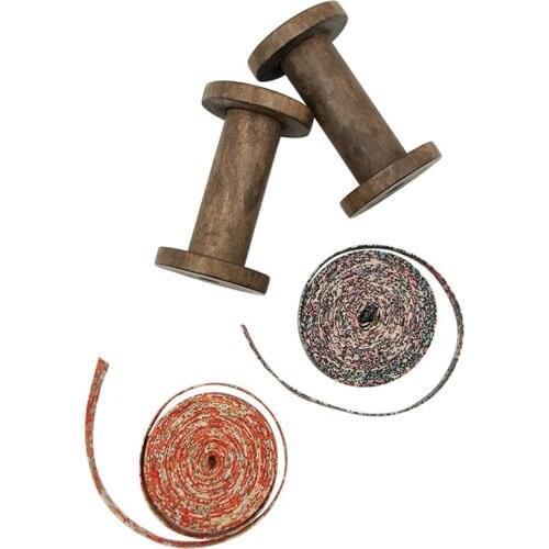 Empty Sewing Spools Sandalwood Wooden Sewing Bobbins Sewing Thread Ribbon Holder Wire Rope Chain Thread Roll