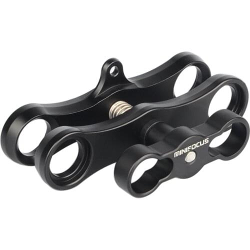 1" Ball Clamp Long Lengthen Butterfly Clip Arm Dual Holder Mount for Underwater Photography Diving Light System Flashlight