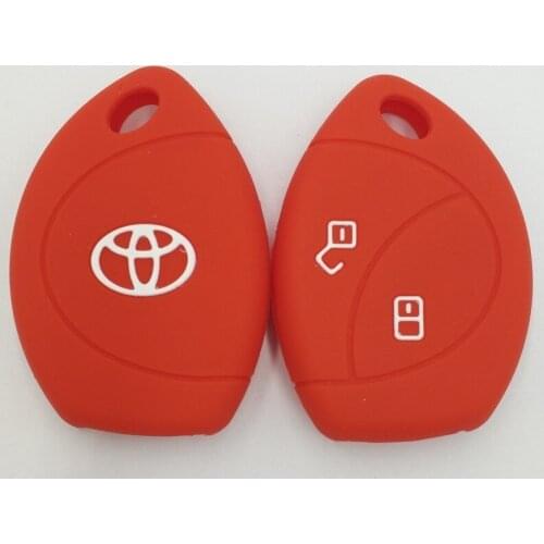 Silicone rubber car key cover case shell set protector fob for Toyota aygo Yaris Highlander Camry RAV4 2 button key holder