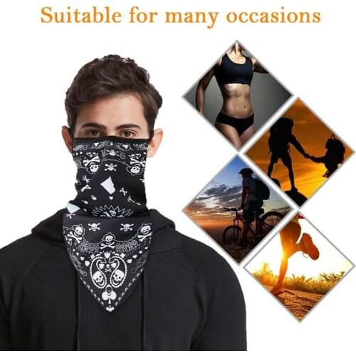 Men Girl Breathable Sport Bandana Scary Face Mask Ski Triangle Scarf Fishing Hiking Running Neck Gaiter Cover Headband