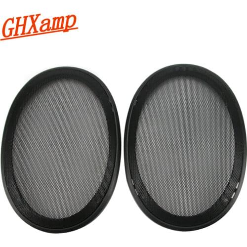 GHXAMP 2PCS 6*9 inch Car Speaker Mesh Enclosure Net Cover Protective Grill Mesh Plastic frame + Metal Cover