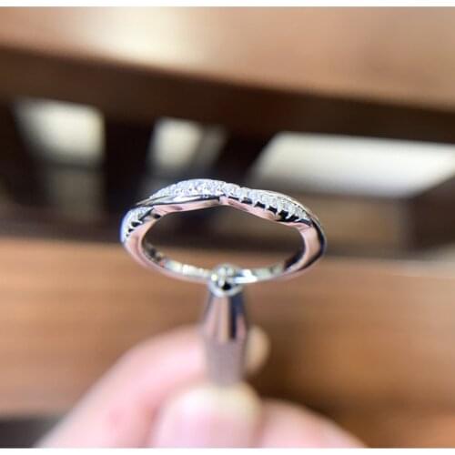CC Simple Rings For Women Solid 925 Silver Stone Inlay Twisted 2.6mm Cubic Zirconia Bridal Wedding Jewelry Drop Shipping CC1613