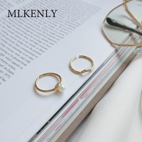 Authentic 925 Sterling Silver Open Ring Set Luminous CZ & Pearl Finger Rings for Women Luxury Sterling Silver Fine Jewelry