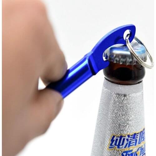 2500pcs/lot Fast shipping Mini Protable Aluminum alloy Whistle Bottle opener Keychain Keyring key chain Beer openers 4 color