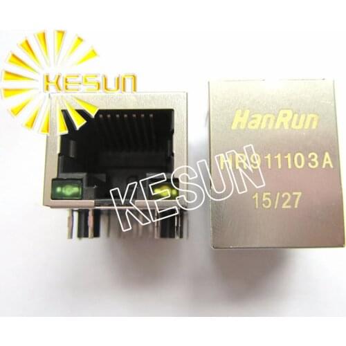 60PCS x HR911103A RJ45 Shield type With 10/100M Transformer PCB Right Angle Modular Female Network Socket LAN Connector