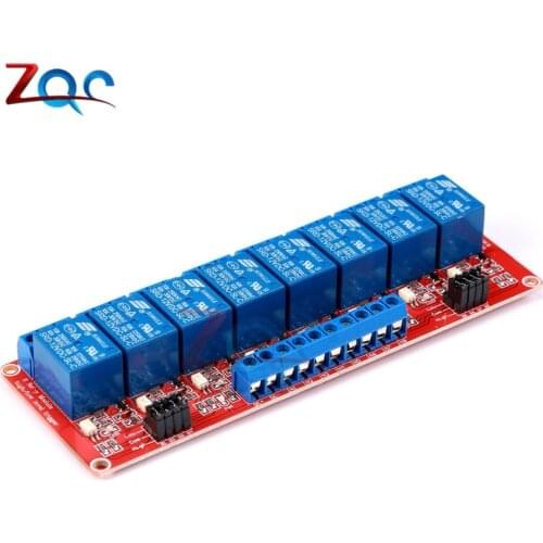 8 Channel DC 5V 12V 24V Relay Module Board Shield with Optocoupler High and Low Level Trigger for Arduino