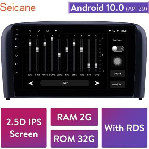 Seicane 9 inch Android 10.0 2GB RAM 32GB ROM Car Radio for 2004 2005 2006 Volvo S80 GPS Navigation Auto Stereo USB Rear camera