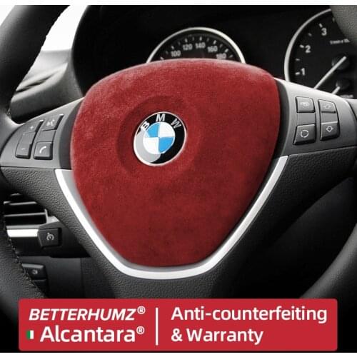 BETTERHUMZ Alcantara Wrap For BMW X5 E70 X6 E71 Carbon Fiber Leather Car Interior Steering Wheel Airbag Cover Frame Trim Sticker