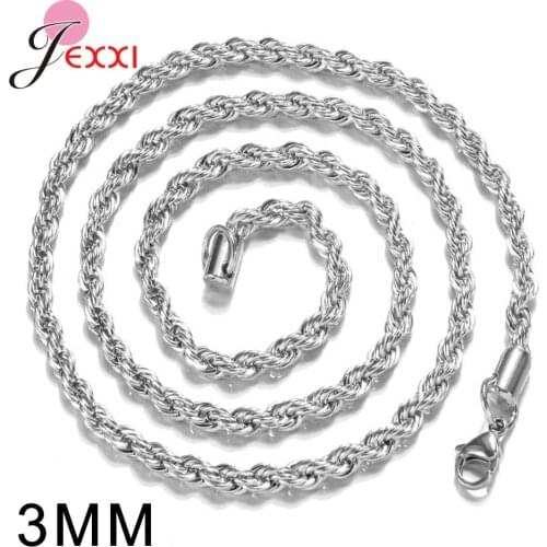 Hot Sale 16/18/20/22/24/26/28/30 Inches Genuine 925 Sterling Silver Chain Necklaces For Women Men High Quality Jewelry Accessory