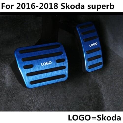 Aluminum alloy Car Accelerator Gas Pedals Brake Pedal Cover AT For Skoda superb Rapid Octavia KODIAQ KAROQ KAMIQ Car-Styling