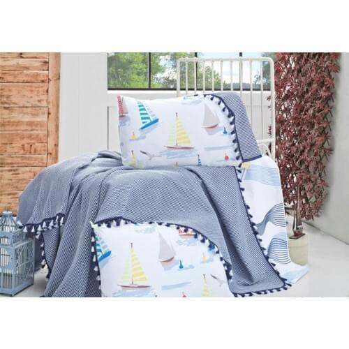 Anemons Tassels Cover-Navy Blue (Double)