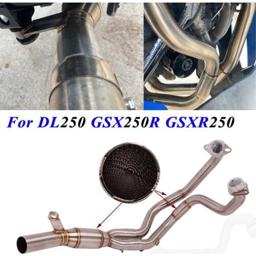 For SUZUKI DL250 GSX250R GSXR250 GSX 250 R Motorcycle Full Exhaust Tube Front Middle Link Pipe System Modified Muffler Escape