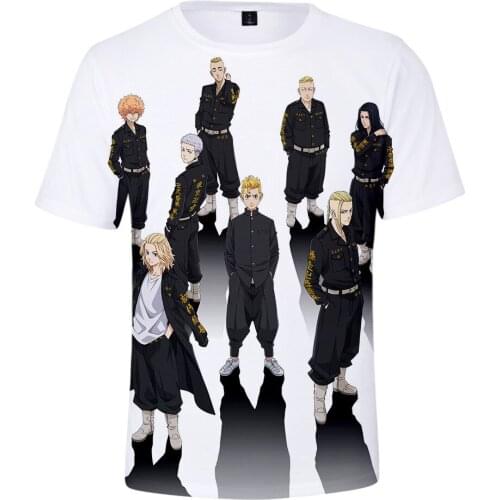 Anime Tokyo Revengers Cosplay T-shirt Manjiro Sano Tee Short Sleeve Summer Top O-Neck Cosplay Costume Adults Kids