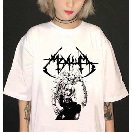 Death Note Anime Women T-Shirts y2k Casual Short-Sleeved Clothes Femme Tops Summer Loose Graphic Tee Harajuku Gothic Dark Girl