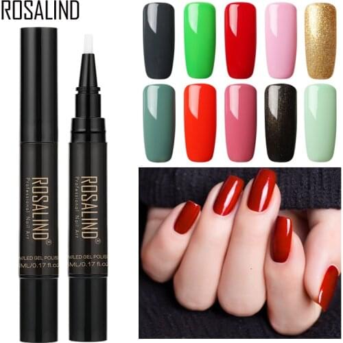 ROSALIND 5ML Gel Nail Polish Pen Hybrid Varnishes All For Manicure Soak off Semi Permanent Cured by UV LED Lamp Need Base Top