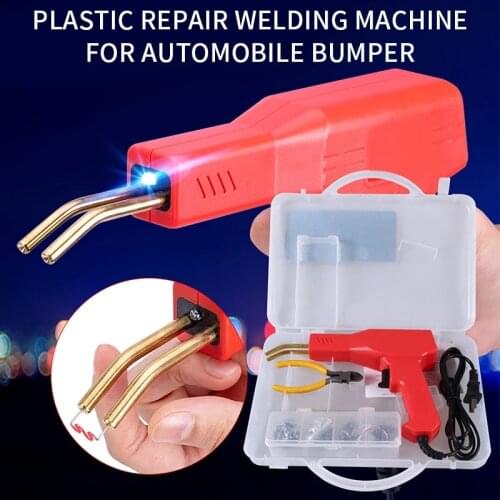 Hot Stapler Gun Plastic Repair Car Bumper Welding Welder Machine Kit+200 Staples Car Bumper Repairing Stapler Welding Tool