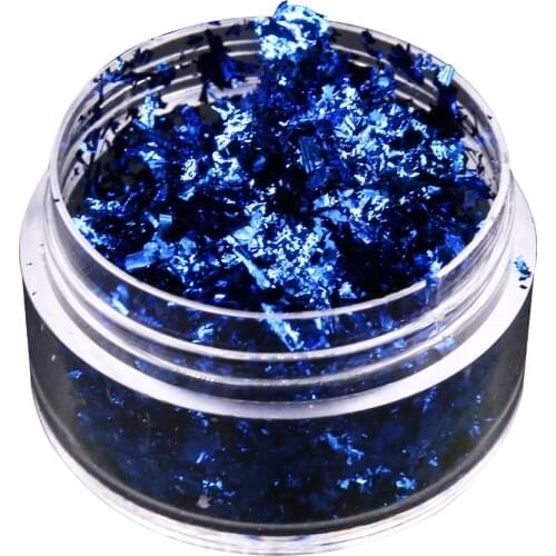 Imitation Gold Foil Flakes for Nail Decoration Painting Arts Craft Picture Frame Colorful Alloy Foil Fragments Blue Leaf Flakes