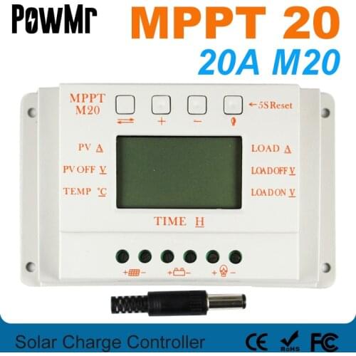 OEM 20A Solar Charge controller LCD M20 12V 24V Auto Solar Panel Battery Cells Charger Controller For Solar Home Use PV System