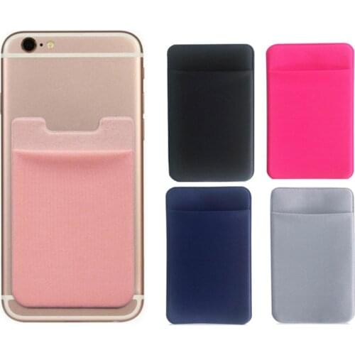 Creative Elastic Lycra Cell Card Holder Phone Wallet Case Women Men Business Credit ID Card Holder Pocket Stick Adhesive